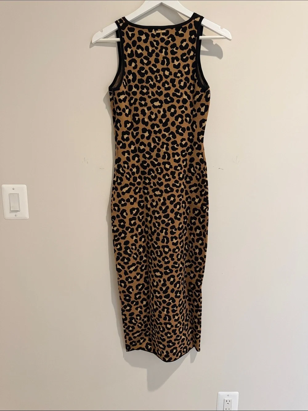 Michael Kors Leopard-Print Tank Midi Dress in Brown and Black